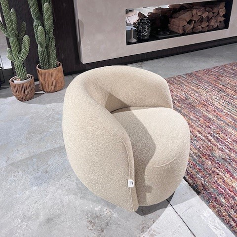 Joli Olivo lounge fauteuil in zachte beige stof - 2